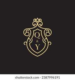 QY line vintage initial logo in high quality professional design that will print well across any print media