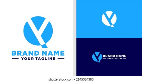 QY LOGO MONOGRAM BOLD NEGATIVE SPACE EDITABLE