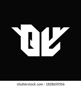 QY Logo monogram with single wings design template on black background