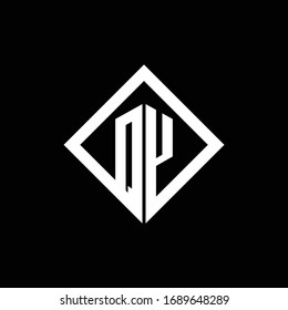 QY logo monogram with square rotate style design template