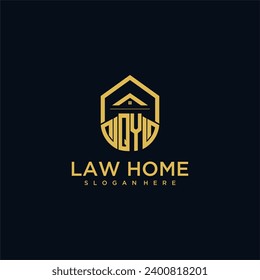 QY monogram initial logo for lawhome with shape home design