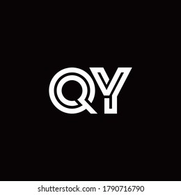 QY monogram logo with abstract line design template