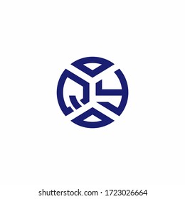 QY monogram logo with abstract shapes in modern style design template