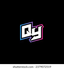 Diseño de logotipo de monograma QY con concepto de forma abstracta en vector
