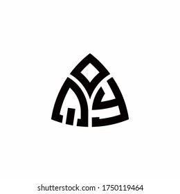 QY Monogramm-Logo mit moderner Design-Vorlage im Dreieck einzeln auf weißem Hintergrund