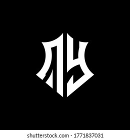 QY monogram logo with a sharp shield style design template