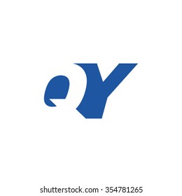 QY negative space letter logo blue