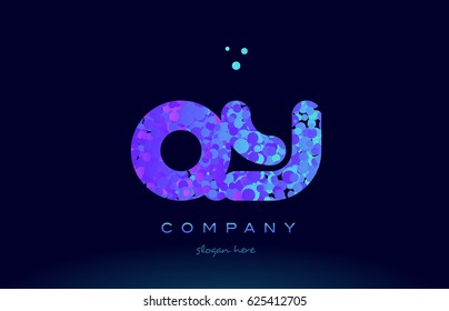 qy q y alphabet pink blue bubble circle dots creative letter company logo vector icon design template