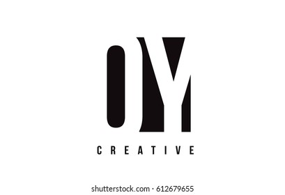 QY Q Y White Letter Logo Design with Black Square Vector Illustration Template.