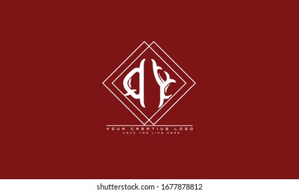 Plantilla de monograma de logotipo de vector abstracto QY YQ