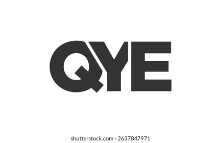 QYE logo design template with strong and modern bold text. Initial based vector logotype featuring simple and minimal typography. Trendy company identity ideal for businesses brand presence.