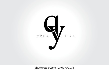 QYqy Elegant Serif Monogram Logo – Luxury Lowercase Typographic Lettermark for Modern Branding