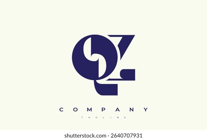 QZ Abstract Geometric Logo Design. Modern and elegant logo design with simplistic typography elements, showcasing branding excellence.
