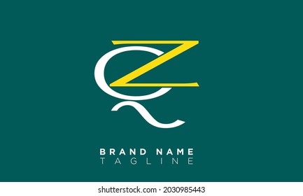 QZ Alphabet Buchstaben Initial Monogram Logo ZQ, Q und Z