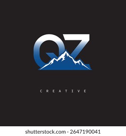 QZ Creative Mountain Logo - negrito gradiente letra marca Branding Design para marcas de negócios ao ar livre	
