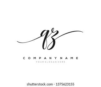 QZ handwriting initial  logo vector