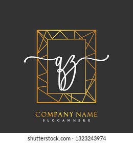 QZ Initial Handwriting logo template vector