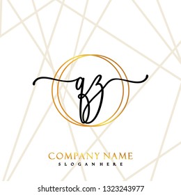 QZ Initial Handwriting logo template vector
