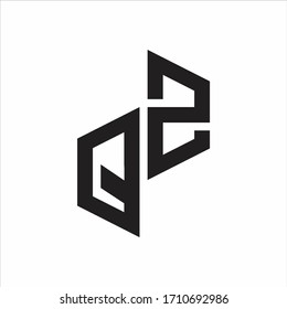 QZ Initial Letters logo monogram with up to down style