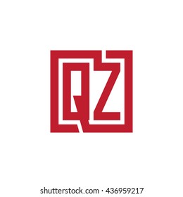QZ initial letters looping linked square logo red
