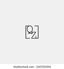 QZ initial logo in line concept in high quality professional design that will be best for companies