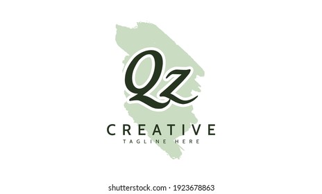 QZ Initials, handwriting logo vector