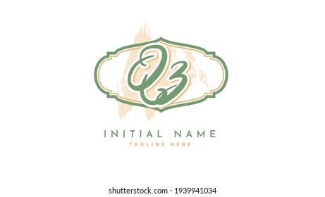 Iniciales QZ, vector de logotipo de escritura a mano