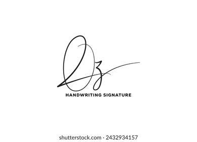 QZ initials Handwriting signature logo. QZ Hand drawn Calligraphy lettering Vector. QZ letter real estate, beauty, photography letter logo design.