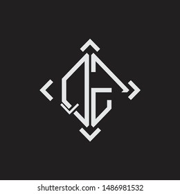 QZ Logo Abstrac letter Monogram with Arrow in every side isolated on black background