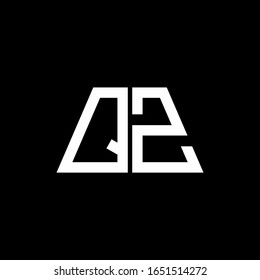 QZ logo abstract monogram isolated on black background