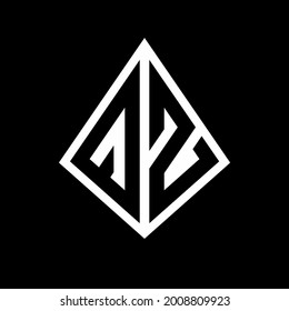 QZ logo letters monogram with prisma shape design template vector icon modern