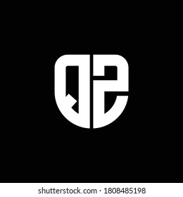 qz logo monogram with circular shape shield design template