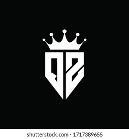 QZ logo monogram emblem style with crown shape design template