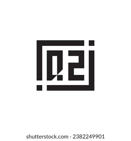 QZ minimalist geometric symbol logo in high quality professional design that will print well across any print media