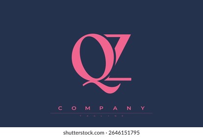 QZ Modern Initials Diseño de Logo. Logotipo de marca con iniciales estilizadas que muestran un diseño atrevido y una estética moderna. Ideal para la marca profesional de negocios o proyectos creativos que se centran en minimalista