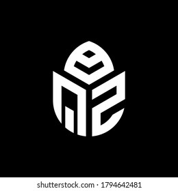 Logo de monograma QZ con forma de ciprés plantilla de diseño de estilo lujoso