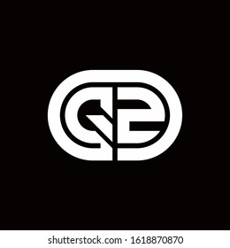 QZ monogram logo with an oval style on a black background