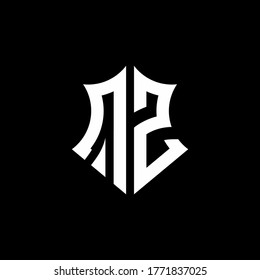 QZ monogram logo with a sharp shield style design template