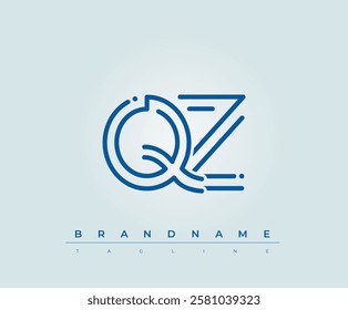 QZ Technology Letter Logo Template. This tech letter logo is a graphic mark that uses letters to represent a technology company.