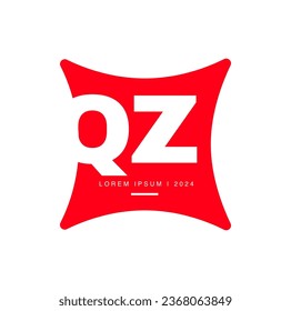 Monograma de tipografía QZ. Grabación con nombre de marca.