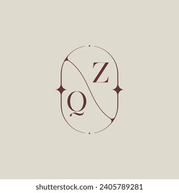QZ wedding classic in elegant monogram with high quality professional design that will print well