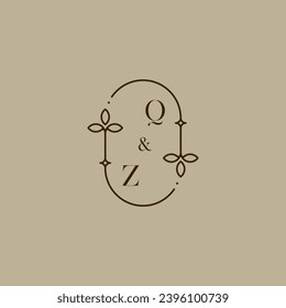 QZ wedding initial logo in high quality professional design that will print well across any print media