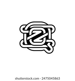 QZ, ZQ, Abstract initial monogram letter alphabet logo design