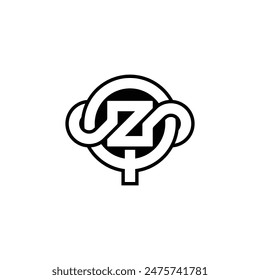QZ, ZQ, Abstract initial monogram letter alphabet logo design
