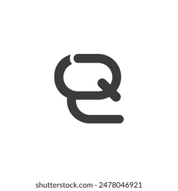 QZ, ZQ, Abstract initial monogram letter alphabet logo design