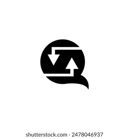 QZ, ZQ, Abstract initial monogram letter alphabet logo design