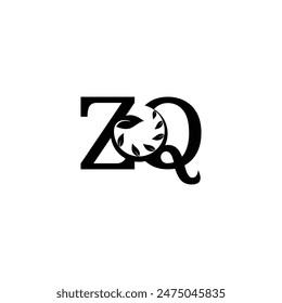 QZ, ZQ, Q AND Z Abstract initial monogram letter alphabet logo design