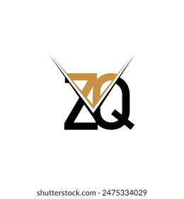 QZ, ZQ, Q AND Z Abstract initial monogram letter alphabet logo design