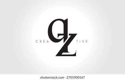 QZqz Elegant Serif Monogram Logo – Luxury Lowercase Typographic Lettermark for Modern Branding