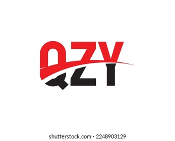 QZY Letter Initial Logo Design Vector Illustration